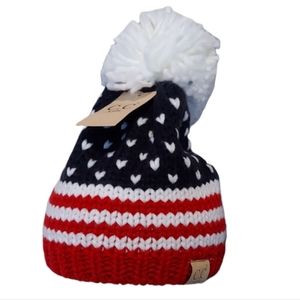 Beanie Kids Hat Size M-L American Knit Hat Warm  Pom pom New Unisex